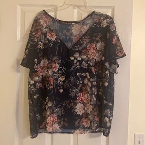 Navy Floral Shirt